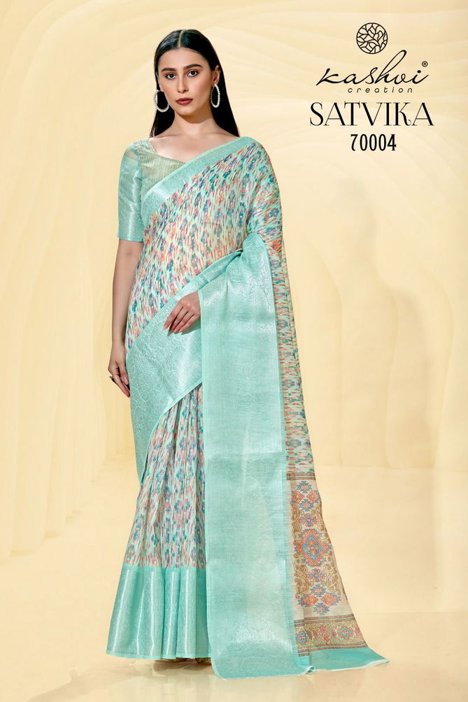 Satvika By Kashvi Printed Sarees Catalog
